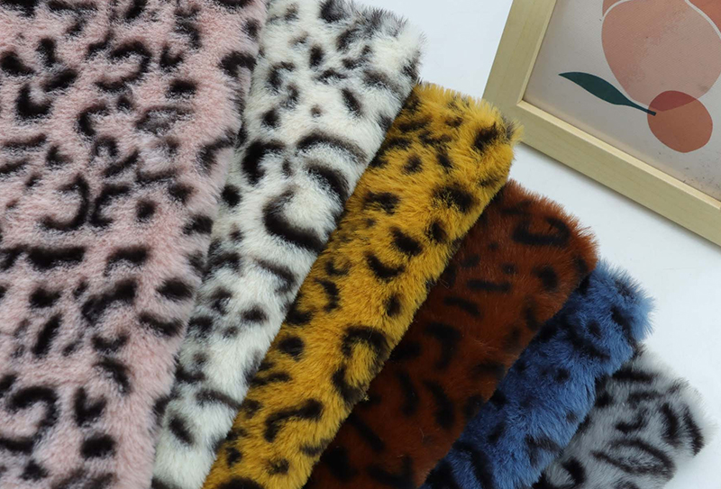 500mg*160cm Leopard loop kaninpels print plys stof