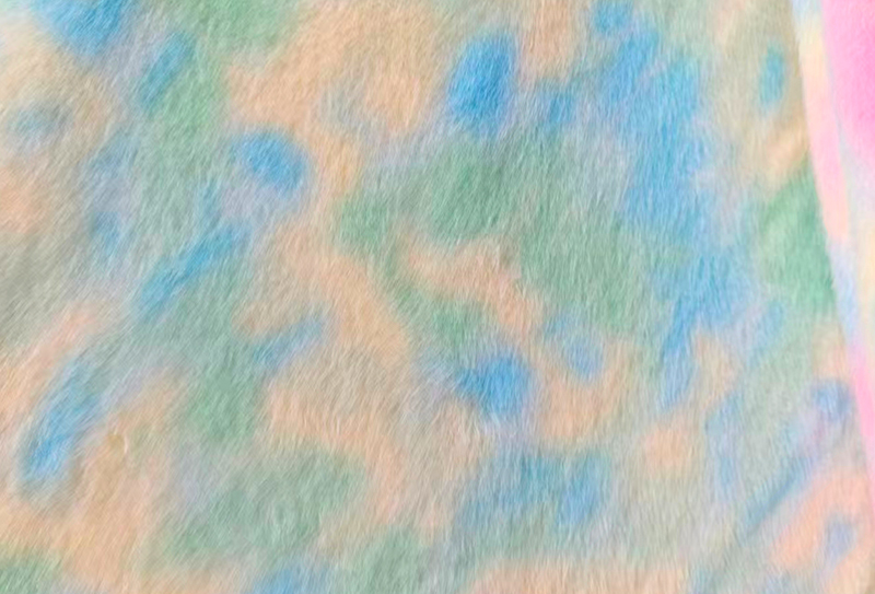 500GSM europæisk minktryk regnbuefarvet imiteret minkstof 500GSM europæisk minktryk regnbuefarvet imiteret minkstof