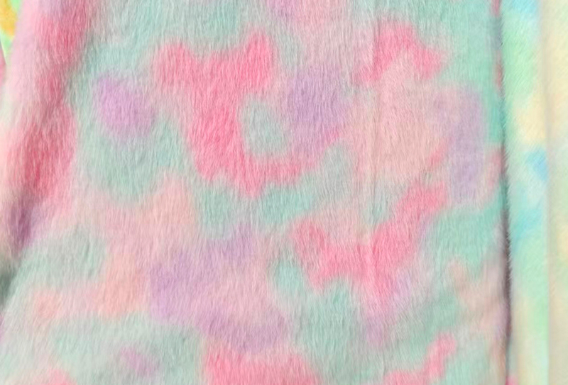 500GSM europæisk minktryk regnbuefarvet imiteret minkstof 500GSM europæisk minktryk regnbuefarvet imiteret minkstof